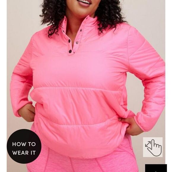 Torrid Size 5 Pink Puffer Jacket New - Picture 2 of 4